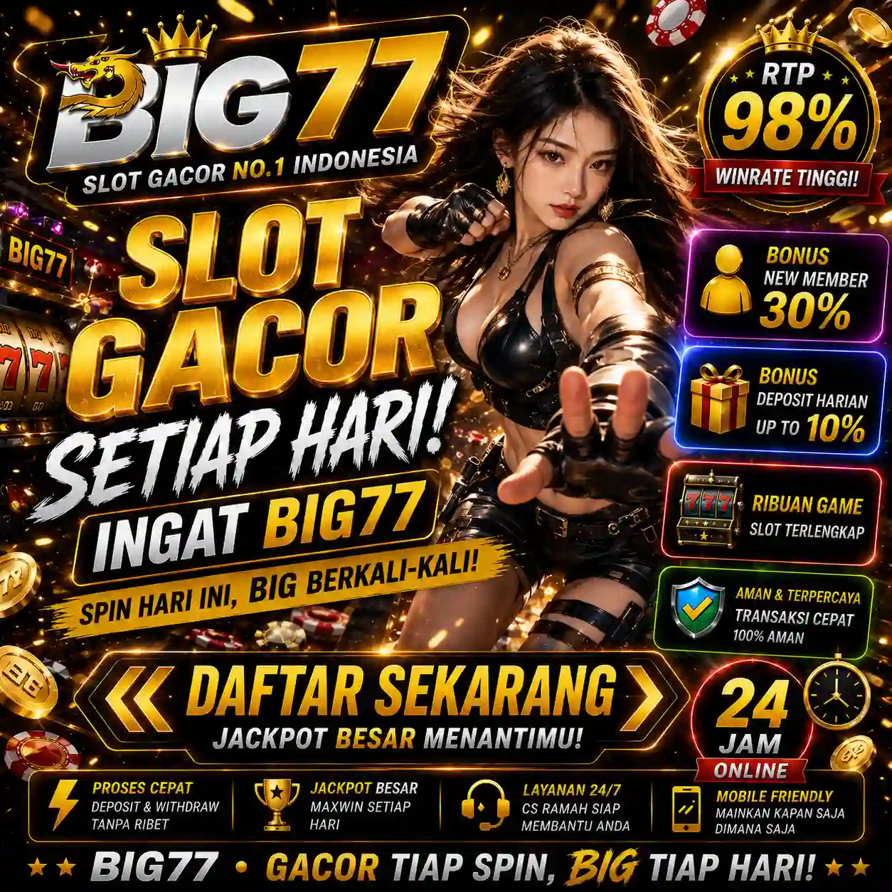 BIG77: Keseruan Link Slot Gacor Hari Ini Main Situs Mania Gampang Menang Besar